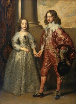 バロック Painting - ウィリアム 2 世オラニエ公とヘンリエッタ王女メアリー・スチュアート バロック宮廷画家アンソニー・ファン・ダイク